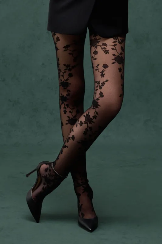 Levante | Gabriella Bold Floral Tights sold by Club L London
