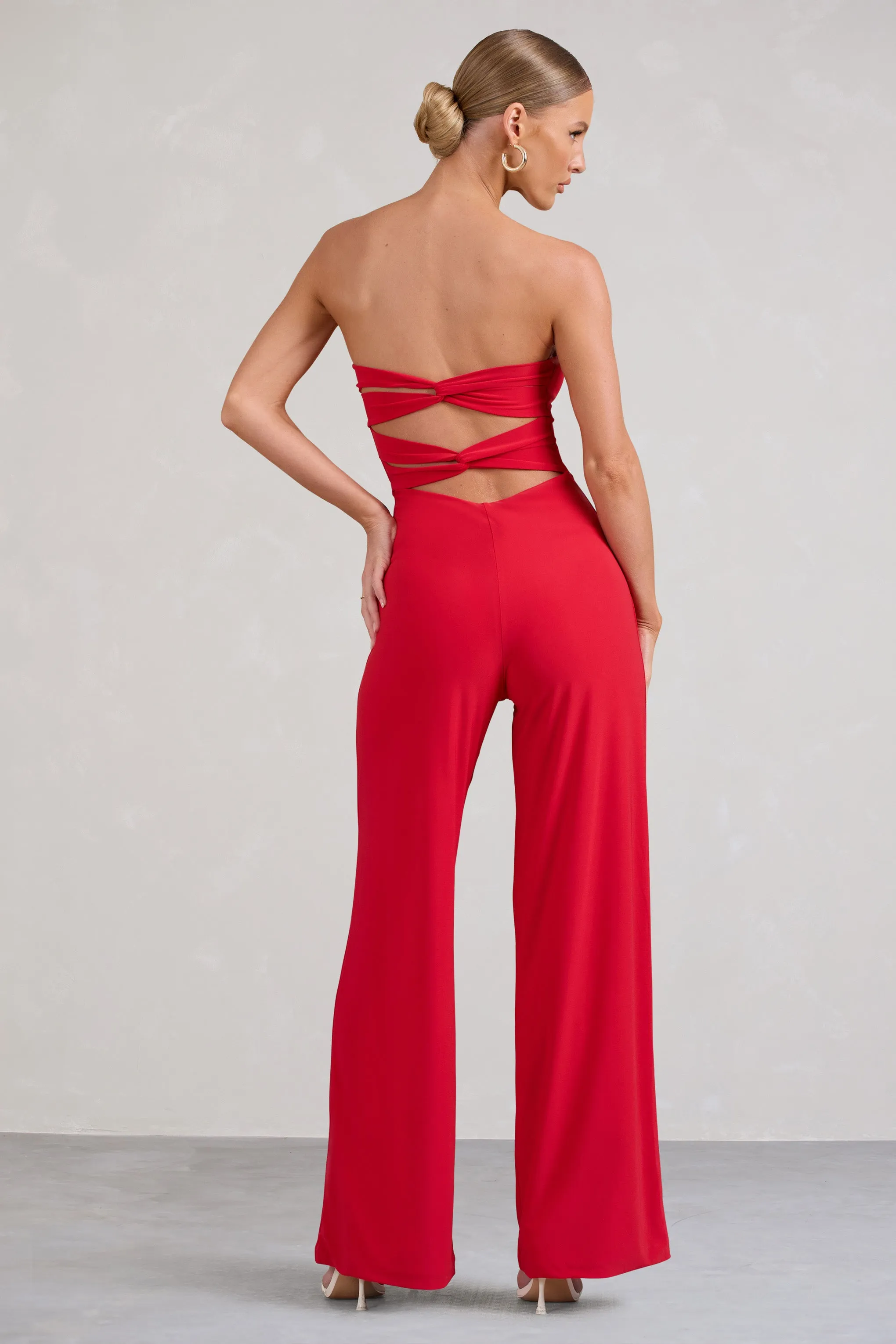 Janon | Red Sweetheart Bandeau Jumpsuit sold by Club L London product image thumbnail 2