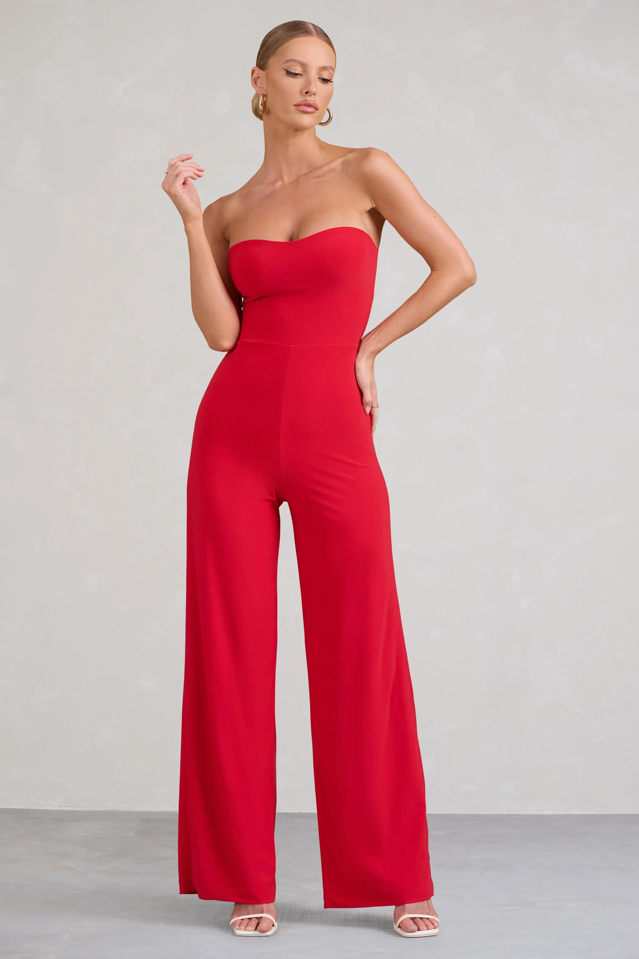 Janon | Red Sweetheart Bandeau Jumpsuit sold by Club L London product image thumbnail 5