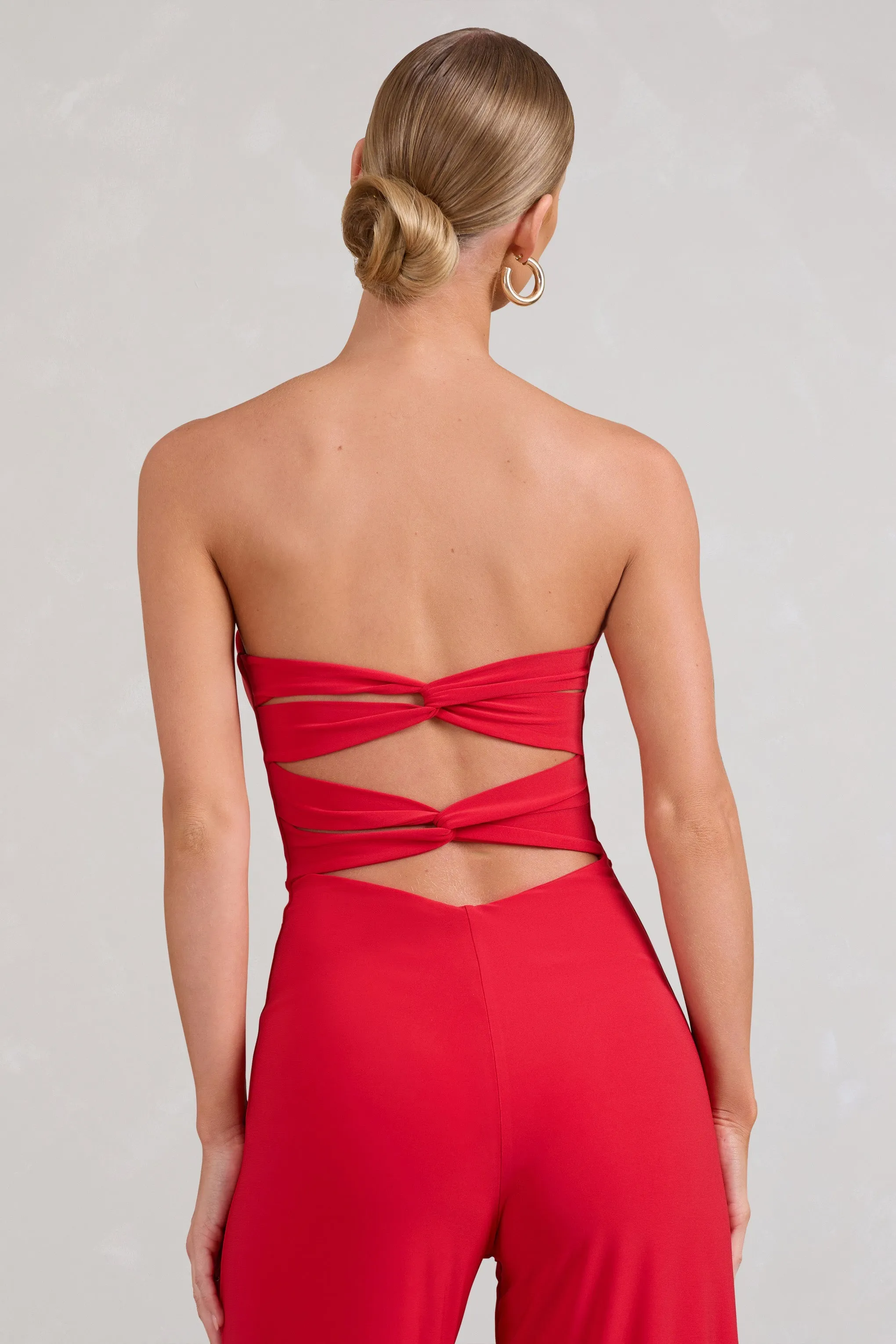 Janon | Red Sweetheart Bandeau Jumpsuit sold by Club L London product image thumbnail 4