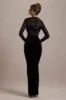 Loving Look | Black Lace Long-Sleeve Twisted Split Maxi Dress sold by Club L London