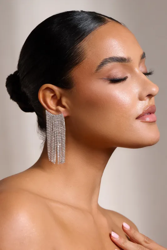 Monika | Silver Tassel Earrings sold by Club L London