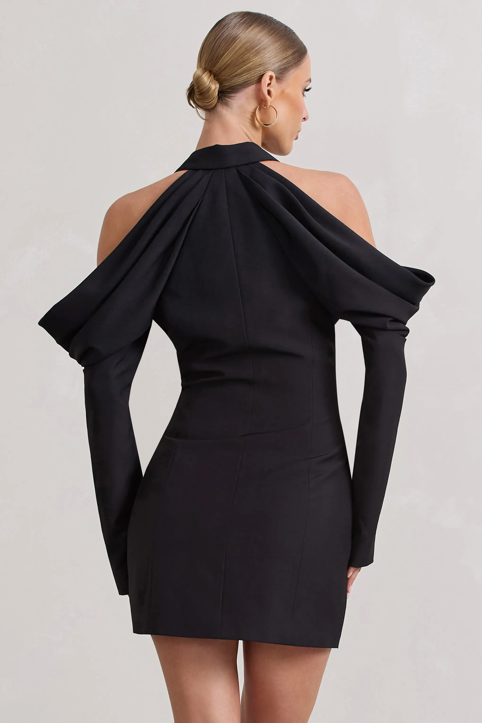 Your Night | Black Plunge Draped Blazer Dress sold by Club L London product image thumbnail 2