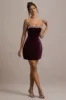 Naia | Port Velvet Embellished Bandeau Mini Dress sold by Club L London