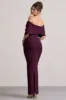 Cornelia | Plum Strapless Maxi Dress With Oversized Bow sold by Club L London