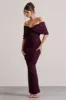 Cornelia | Plum Strapless Maxi Dress With Oversized Bow sold by Club L London
