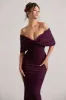 Cornelia | Plum Strapless Maxi Dress With Oversized Bow sold by Club L London