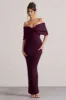 Cornelia | Plum Strapless Maxi Dress With Oversized Bow sold by Club L London