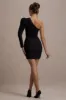 Virginia | Black One-Shoulder Puff-Sleeve Mini Dress sold by Club L London