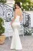 Grandeur | White Halterneck Satin Maxi Dress sold by Club L London