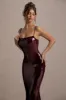 Crystalline | Berry Sequin Strappy Maxi Dress sold by Club L London