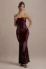 Crystalline | Berry Sequin Strappy Maxi Dress sold by Club L London