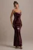 Crystalline | Berry Sequin Strappy Maxi Dress sold by Club L London