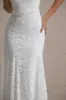 Gigou | White Lace Asymmetric Maxi Dress sold by Club L London