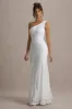 Gigou | White Lace Asymmetric Maxi Dress sold by Club L London