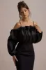 Cyrene | Black Ruffled Maxi Dress sold by Club L London
