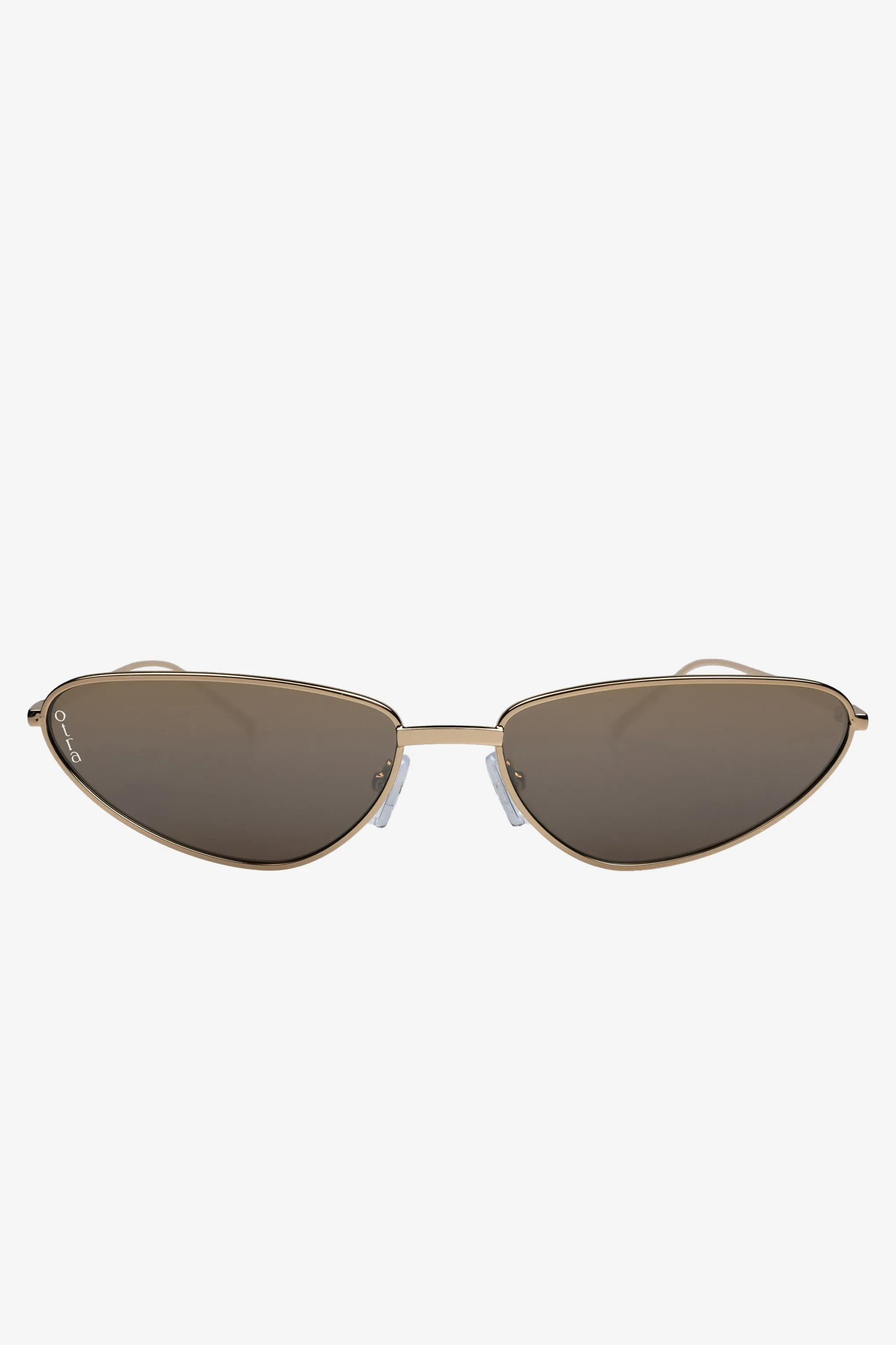 otra aster gold mirrored small slim retro modern cat eye sunglasses eyewear NEW Aster | Otra Gold Metal Cat Eye Sunglasses | Parallel main image 3
