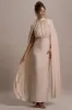 Darielle | Champagne High-Neck Cape-Sleeve Maxi Dress sold by Club L London