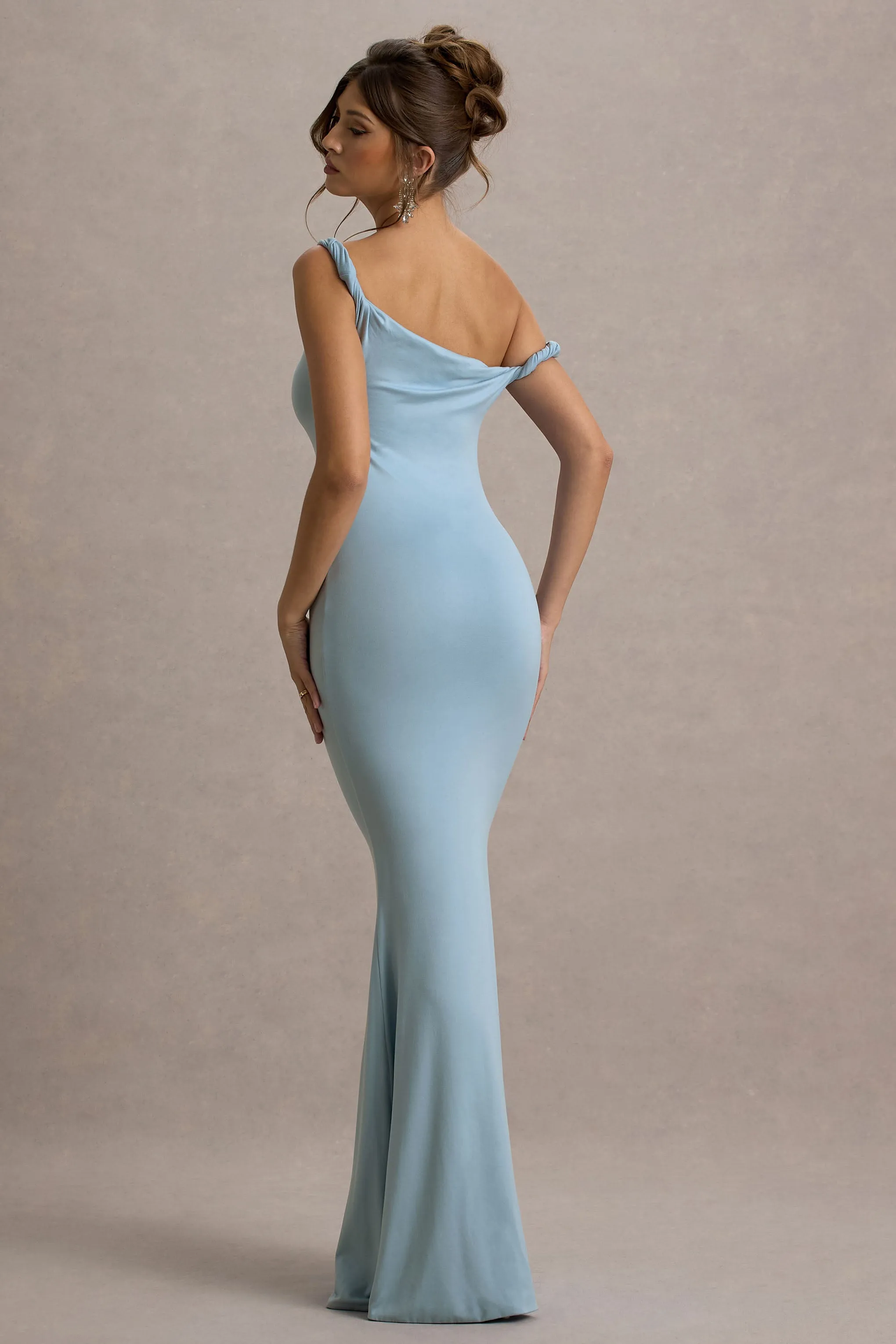 Lita | Powder Blue Twisted Asymmetric Maxi Dress sold by Club L London product image thumbnail 2