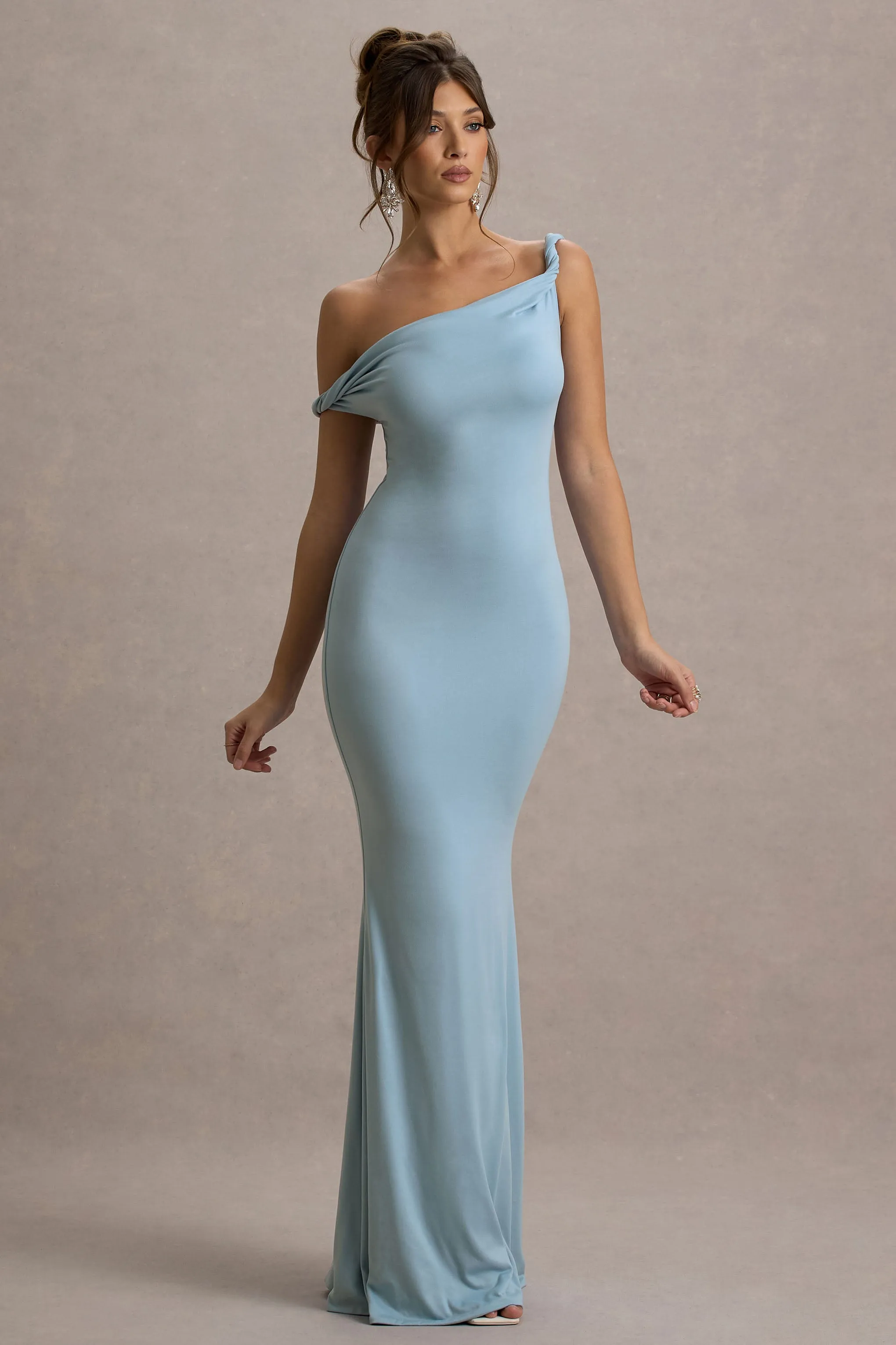Lita | Powder Blue Twisted Asymmetric Maxi Dress sold by Club L London product image thumbnail 5