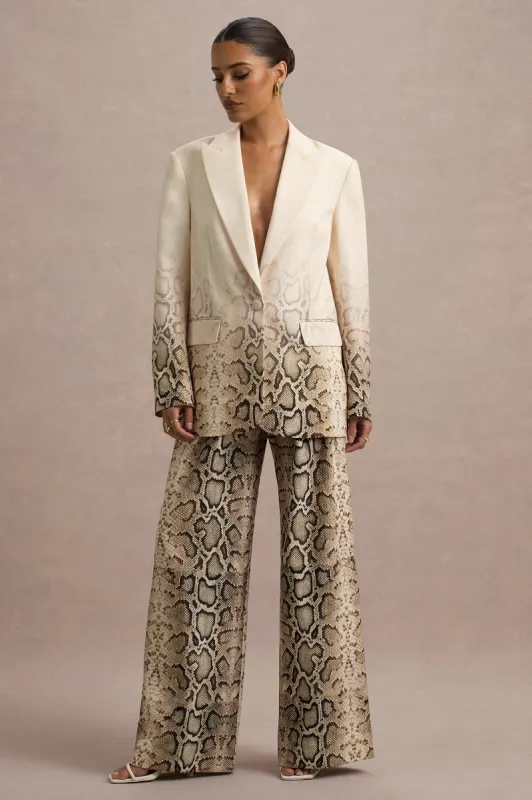 Shaniya | Snake Print Wide-Leg Trousers sold by Club L London