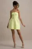Anniston | Lemon Bandeau Tailored Button Mini Dress sold by Club L London