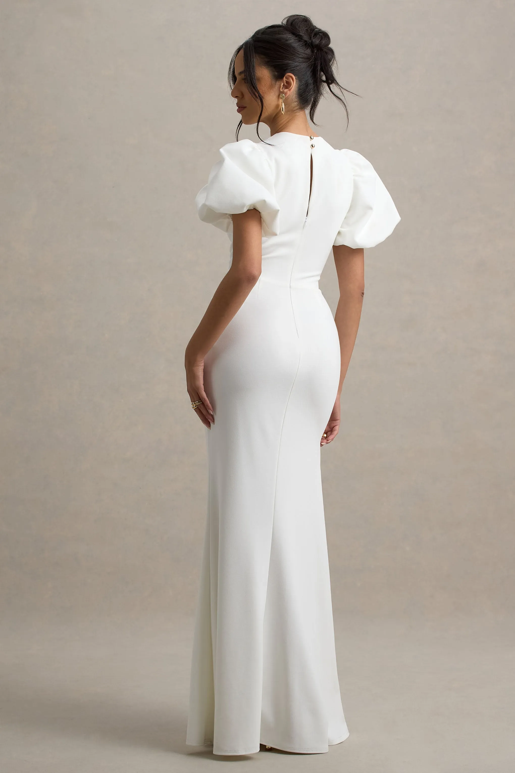 Love Letters | White Puff-Sleeve Maxi Dress sold by Club L London product image thumbnail 2