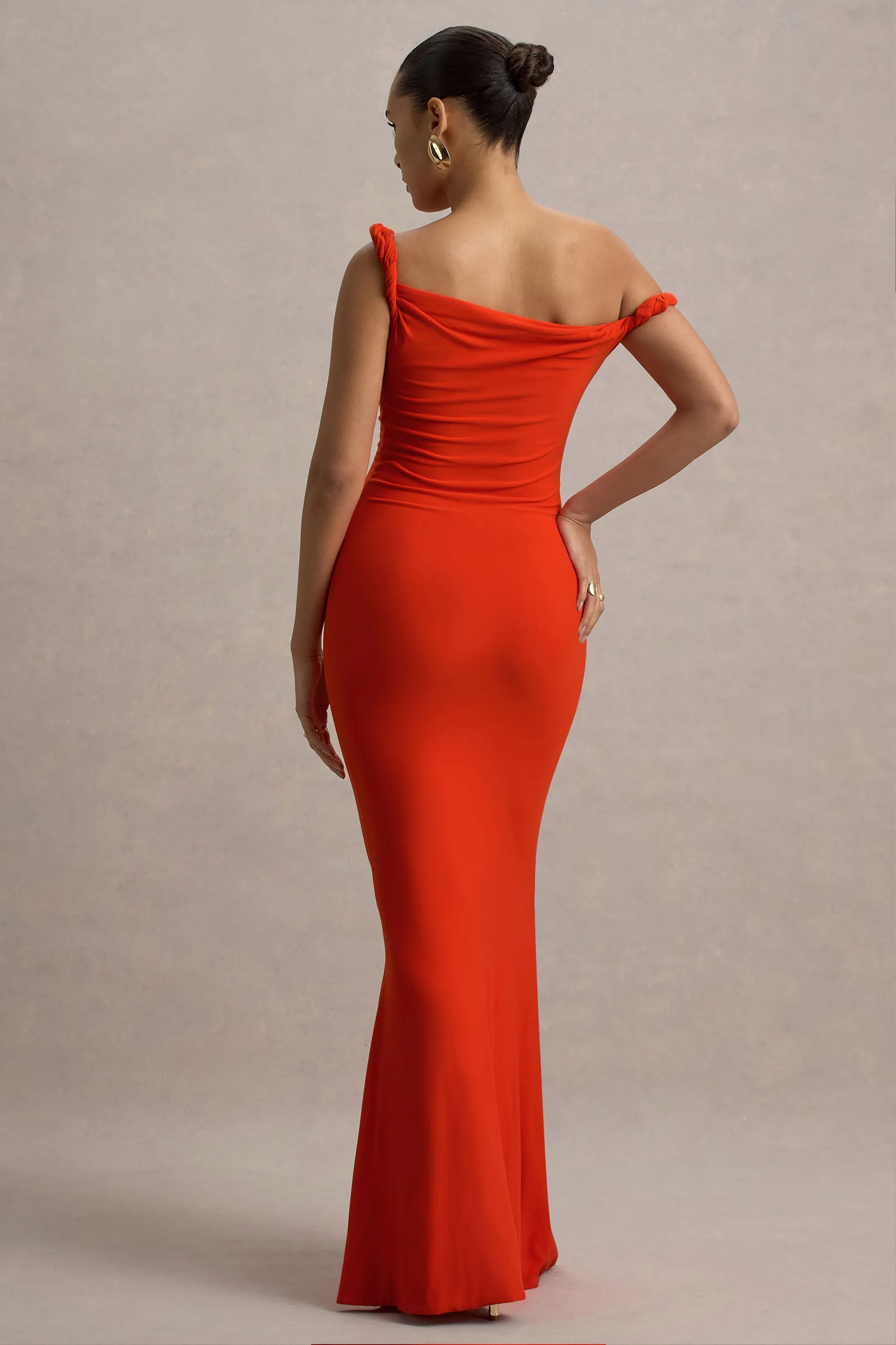 Lita | Orange Twisted Asymmetric Maxi Dress sold by Club L London product image thumbnail 2