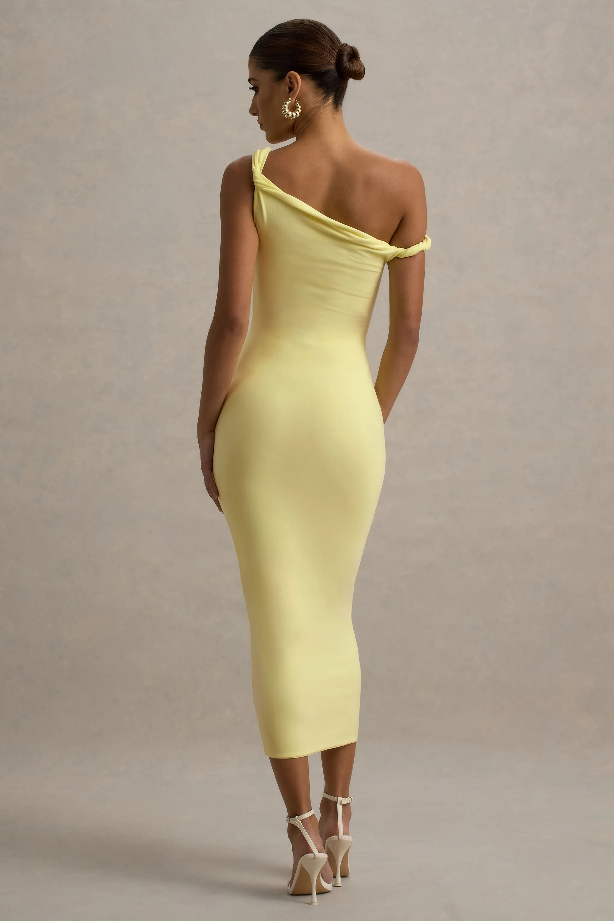 Salome | Lemon Twisted Asymmetric Midi Dress sold by Club L London product image thumbnail 2