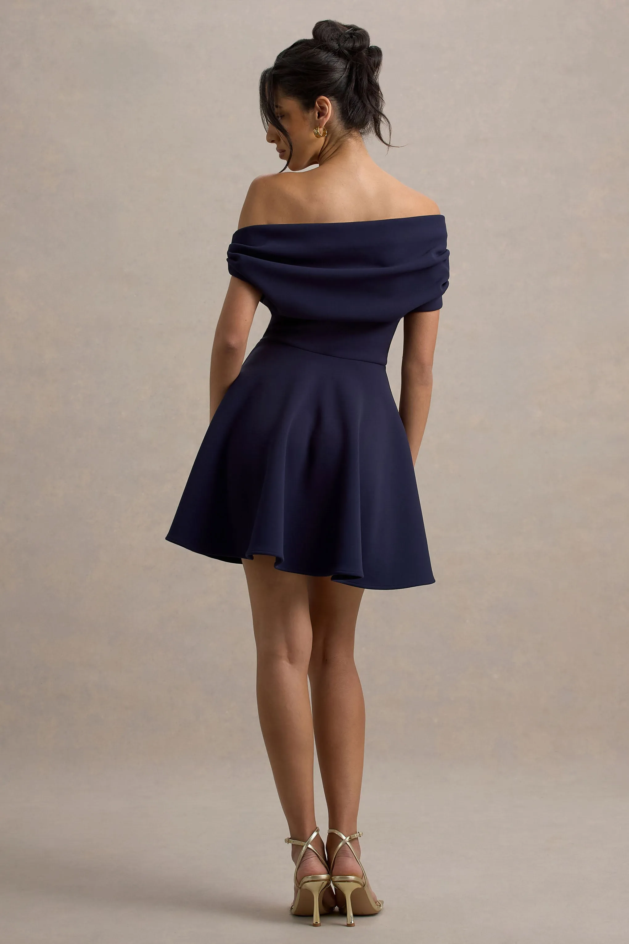 Agnes | Navy One-Shoulder Mini Dress sold by Club L London product image thumbnail 2