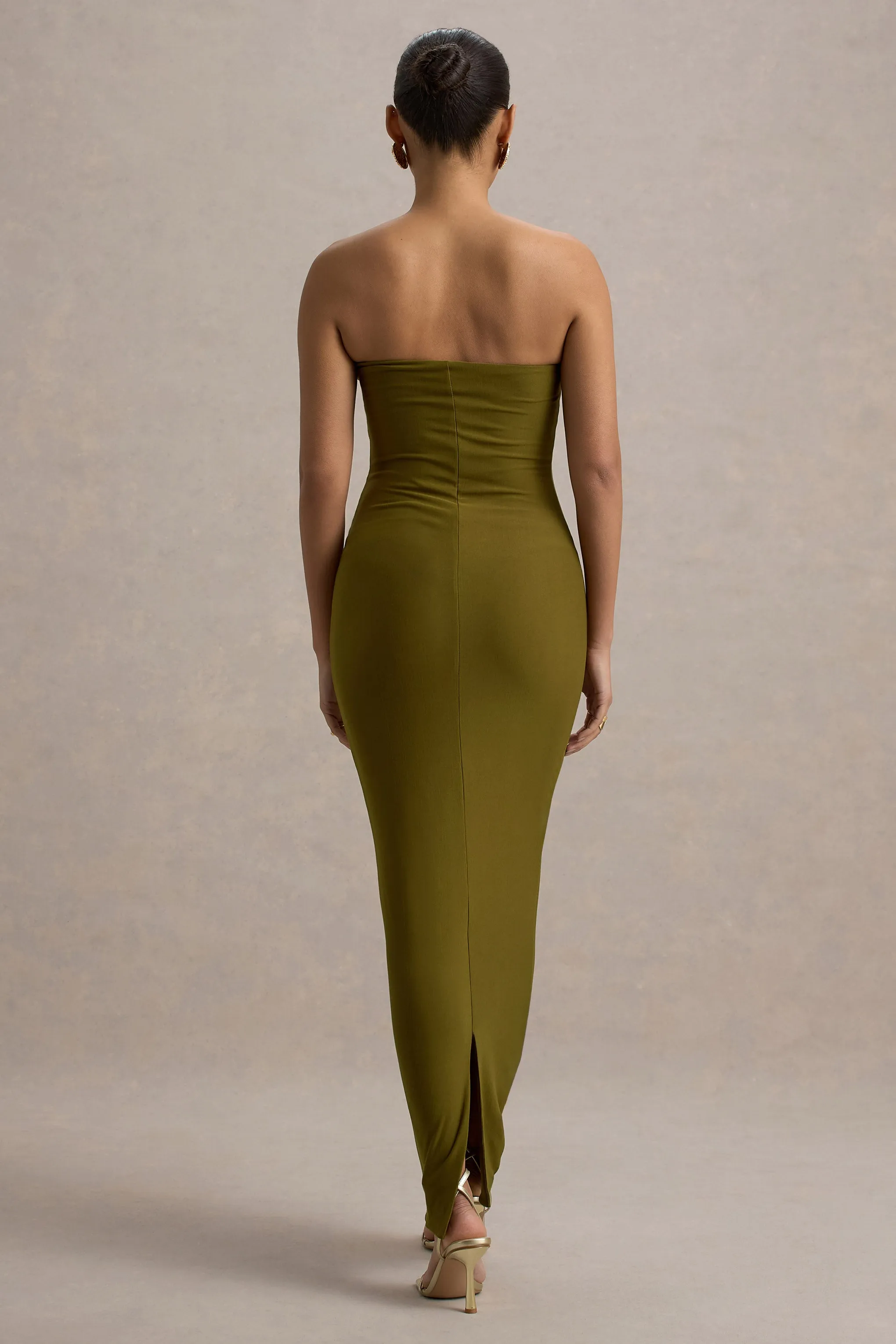Angelie | Green Bandeau Bodycon Maxi Dress sold by Club L London product image thumbnail 2