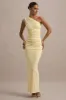 Dalarie | Lemon One-Shoulder Gathered Maxi Dress sold by Club L London