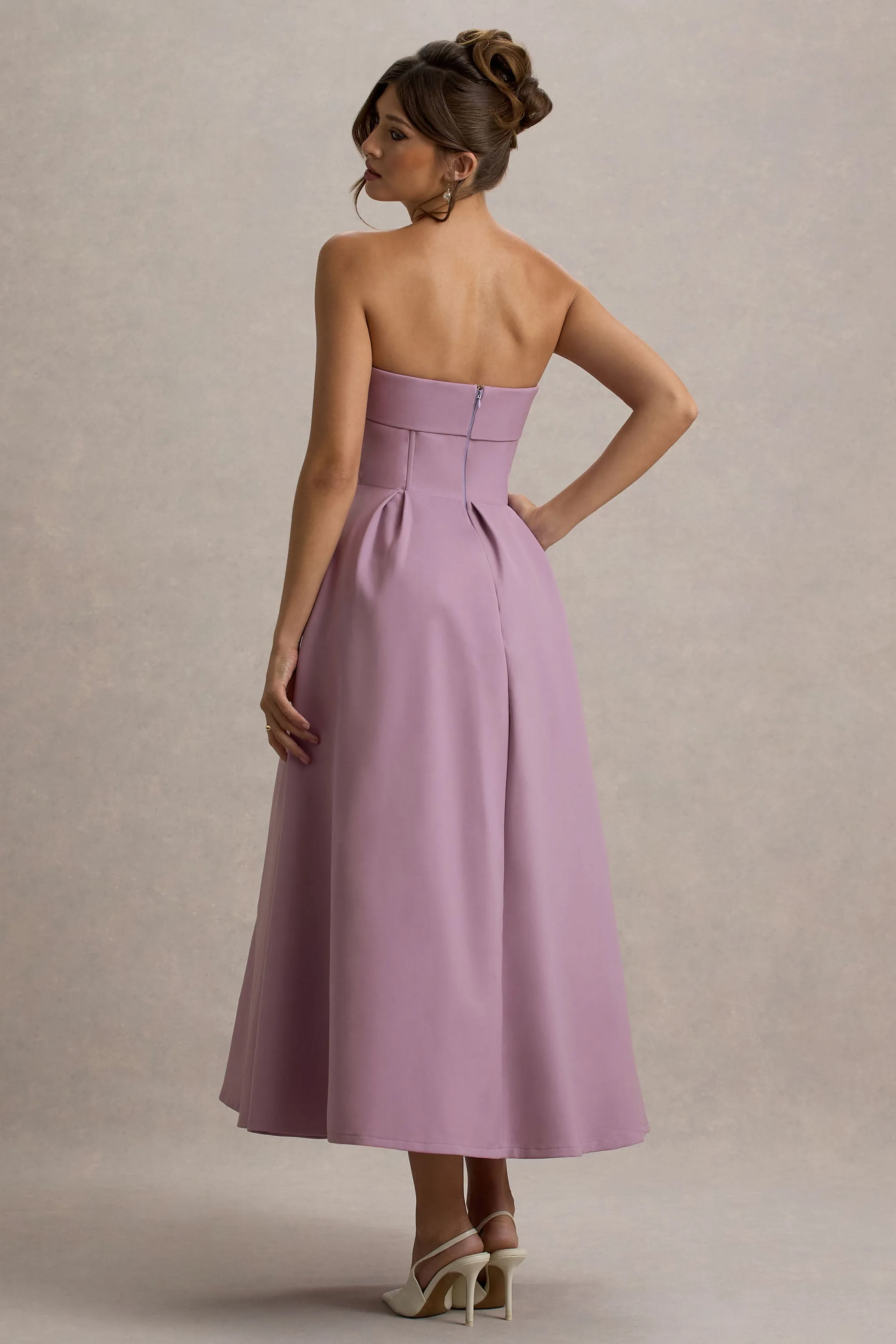 Annalise | Lilac Bandeau Skater Midi Dress sold by Club L London product image thumbnail 2