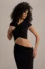 Pia | Black Short-Sleeve Maxi Dress With Cut-Out sold by Club L London