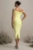 Salome | Lemon Twisted Asymmetric Maternity Midi Dress sold by Club L London