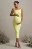 Salome | Lemon Twisted Asymmetric Maternity Midi Dress sold by Club L London