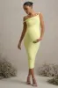 Salome | Lemon Twisted Asymmetric Maternity Midi Dress sold by Club L London