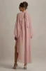 Delphia | Pale Pink High-Neck Maxi Dress With High-Low Hem sold by Club L London