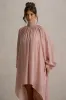 Delphia | Pale Pink High-Neck Maxi Dress With High-Low Hem sold by Club L London