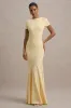 Rian | Lemon Short-Sleeve Maxi Dress sold by Club L London