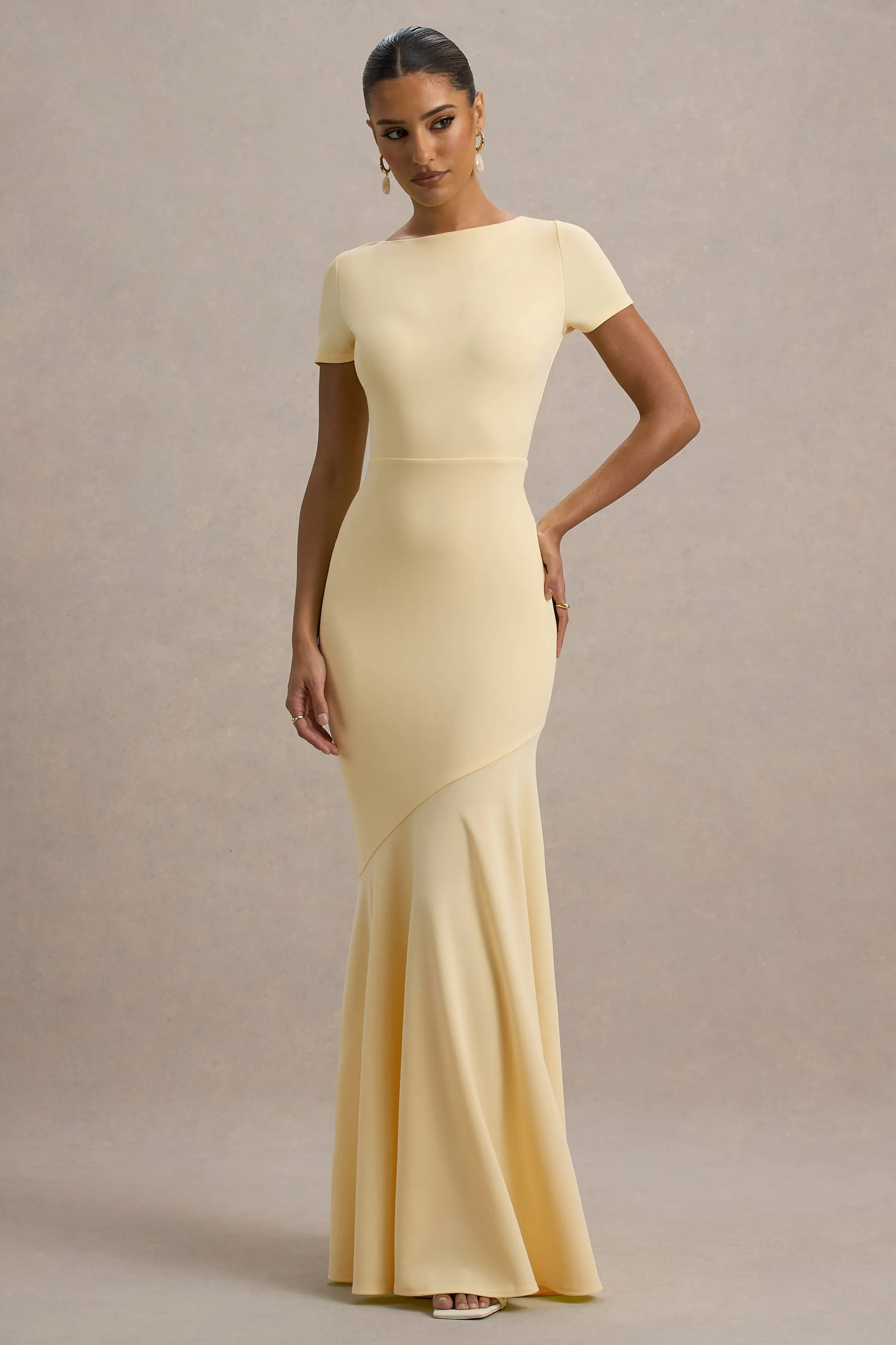 Rian | Lemon Short-Sleeve Maxi Dress sold by Club L London product image thumbnail 4