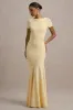 Rian | Lemon Short-Sleeve Maxi Dress sold by Club L London