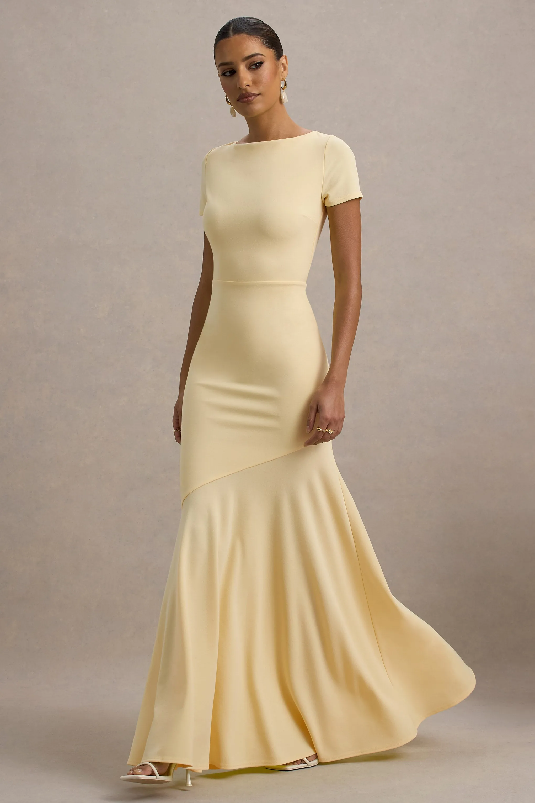 Rian | Lemon Short-Sleeve Maxi Dress sold by Club L London product image thumbnail 5