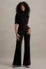 Isoline | Black Twist Cape Flared-Leg Jumpsuit sold by Club L London