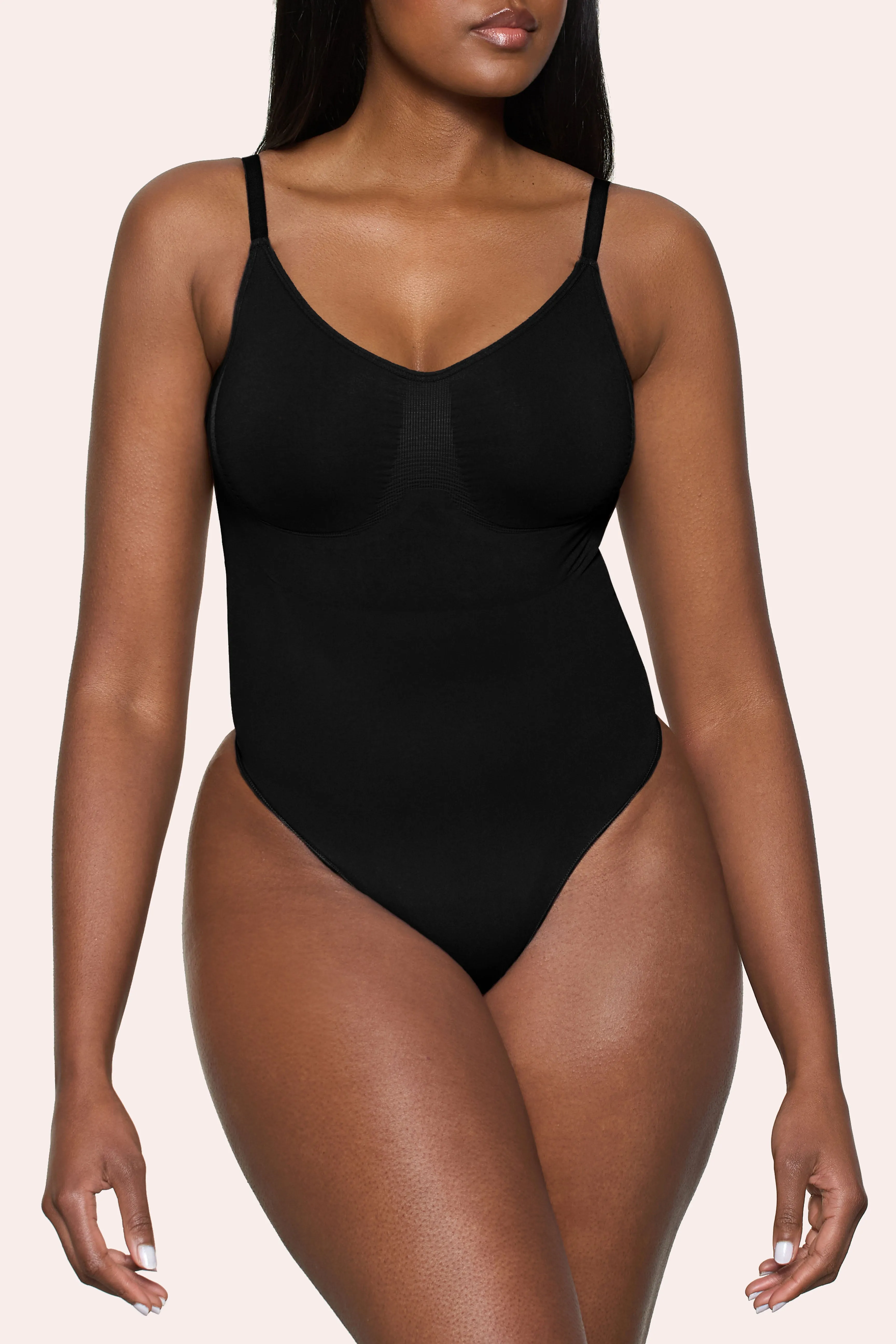 BOOMBA | Black Bodysuit Thong Shapewear sold by Club L London product image thumbnail 3