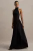 Cynthia | Black High-Neck Maxi Dress With Volume Skirt sold by Club L London