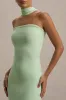Nobu | Light Green Bandeau Maxi Dress With Halter-Collar sold by Club L London