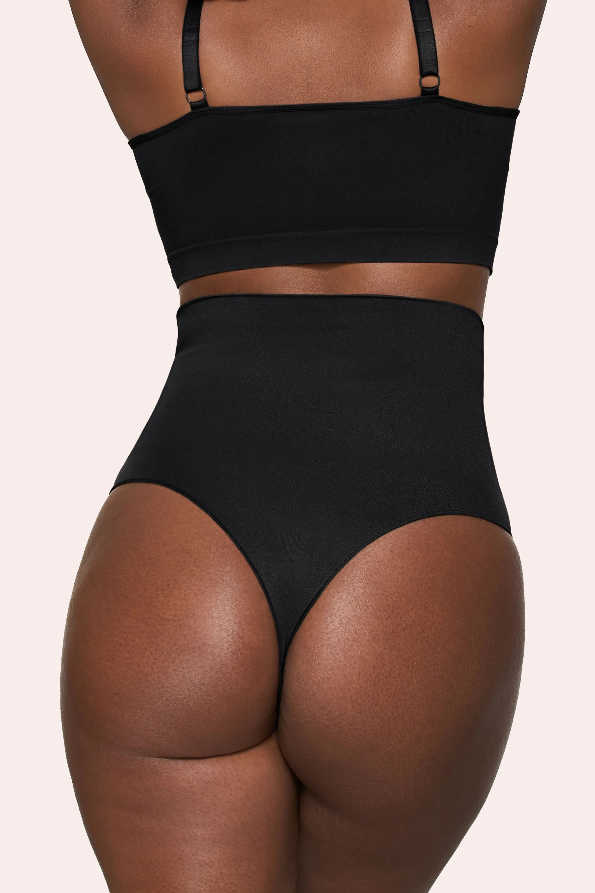 BOOMBA | Black Short-Waisted Thong Shapewear sold by Club L London product image thumbnail 3