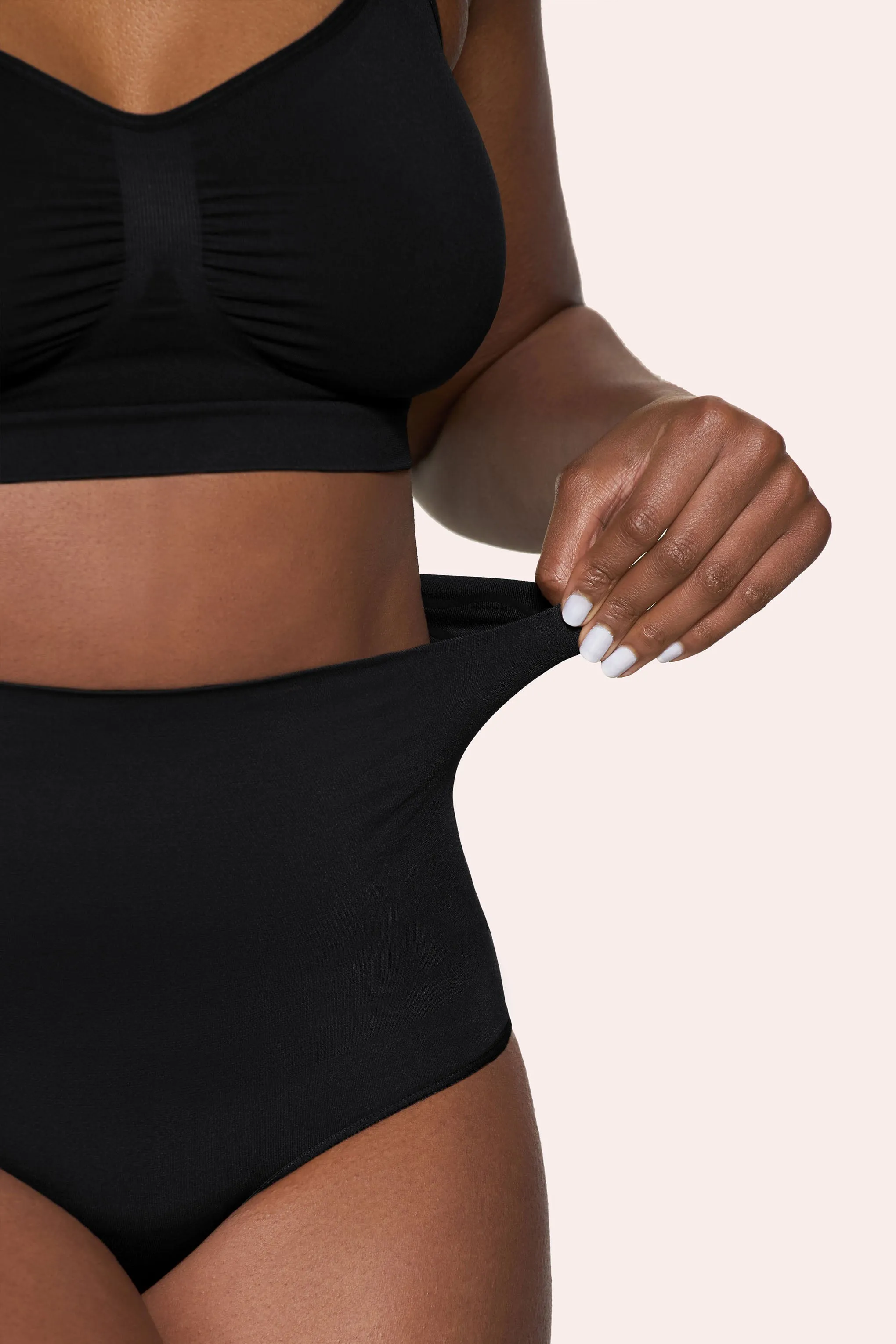 BOOMBA | Black Short-Waisted Thong Shapewear sold by Club L London product image thumbnail 2