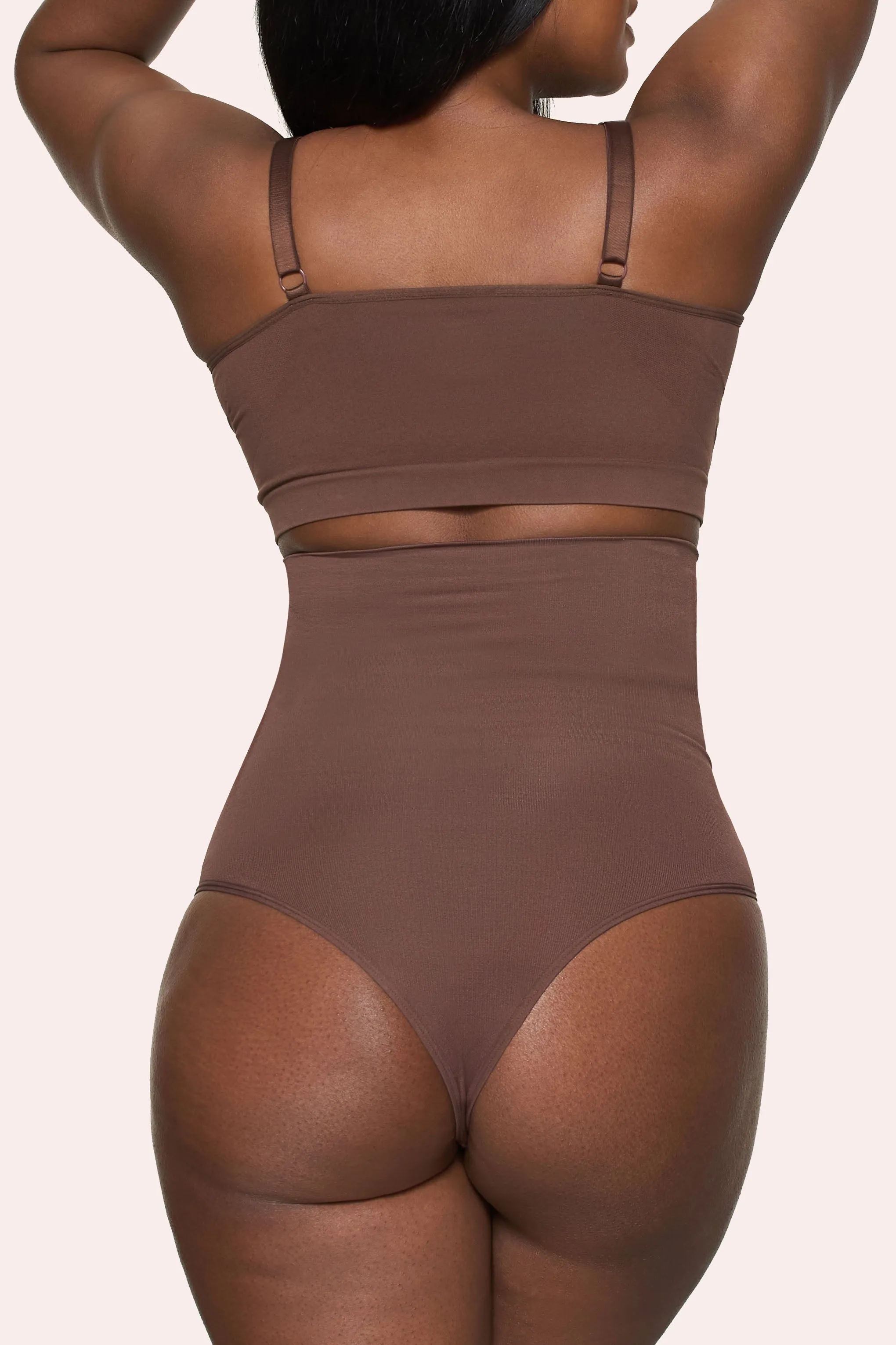 BOOMBA | Cocoa High-Waisted Thong Shapewear sold by Club L London product image thumbnail 2